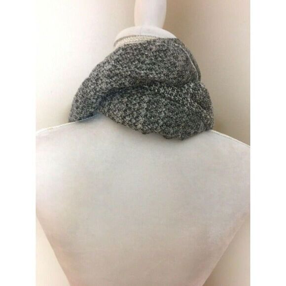 Metallic Silver Mesh Black White Sheer Long Scarf Wrap Sarong 30 X 70 - Picture 4 of 5